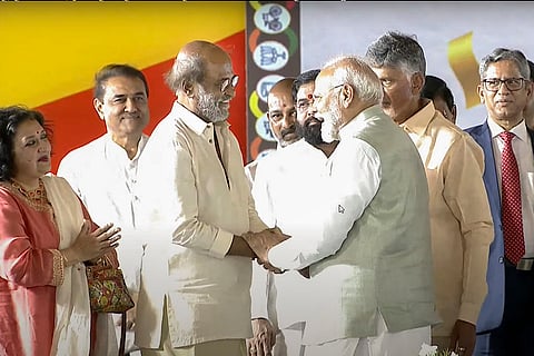 Narendra Modi with Rajinikanth